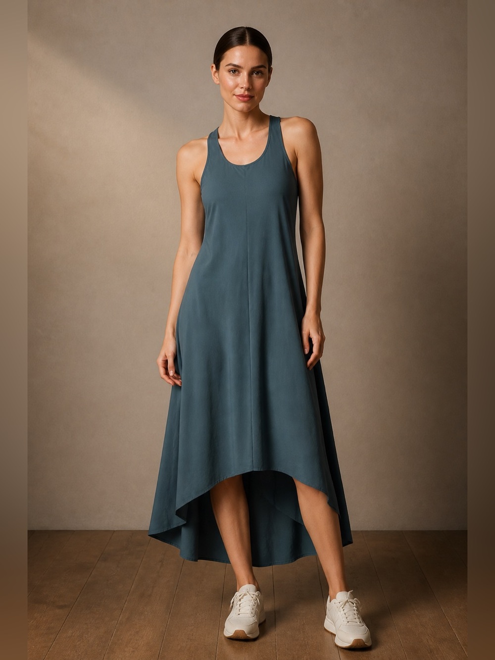 Halara Athleisure High-Low Maxi Dress in Slate Blue 1x